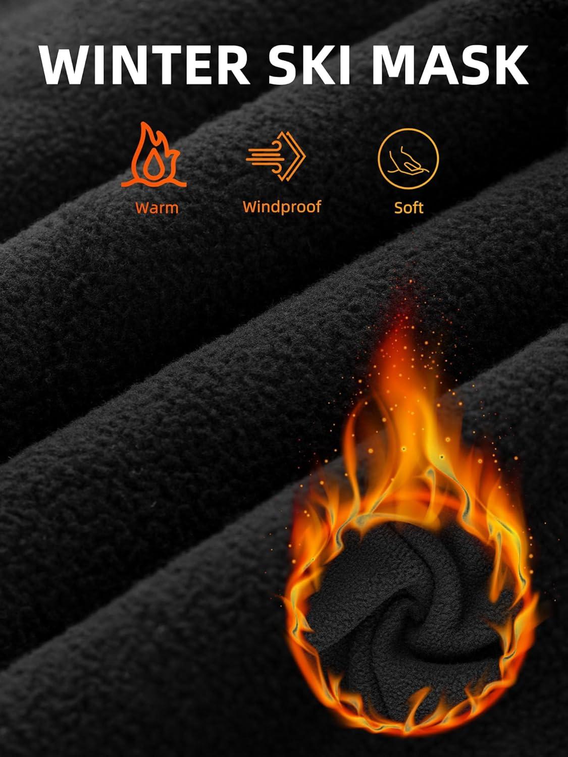 imageROCKBROS Ski Mask Balaclava Winter Mask for Men Baclava Cold Weather ThermalBlack