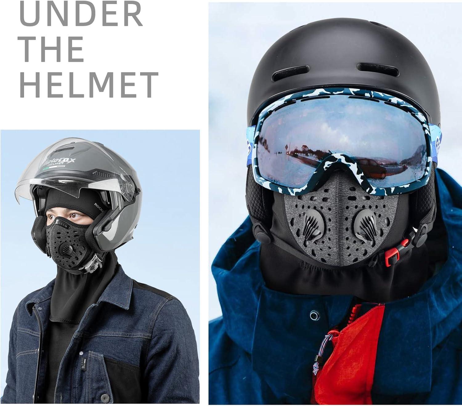 imageROCKBROS Ski Mask Balaclava Winter Mask for Men Baclava Cold Weather ThermalGrey