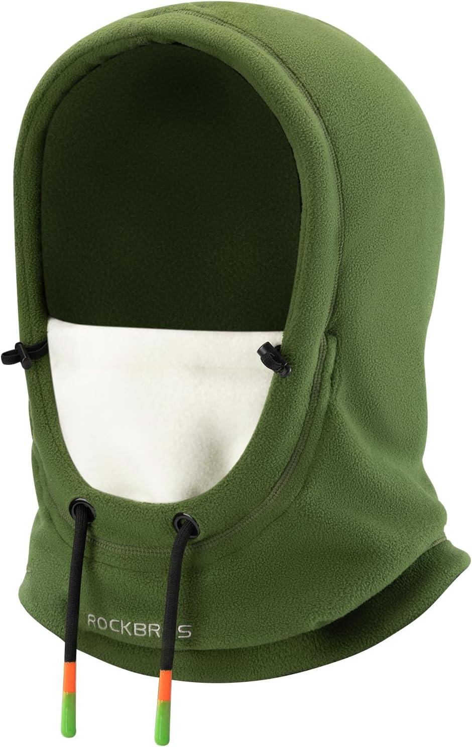 imageROCKBROS Ski Mask Balaclava for Men and Women WindResistant Winter Fleece Warm Hood Face Cover Hat Cap ScarfWhite