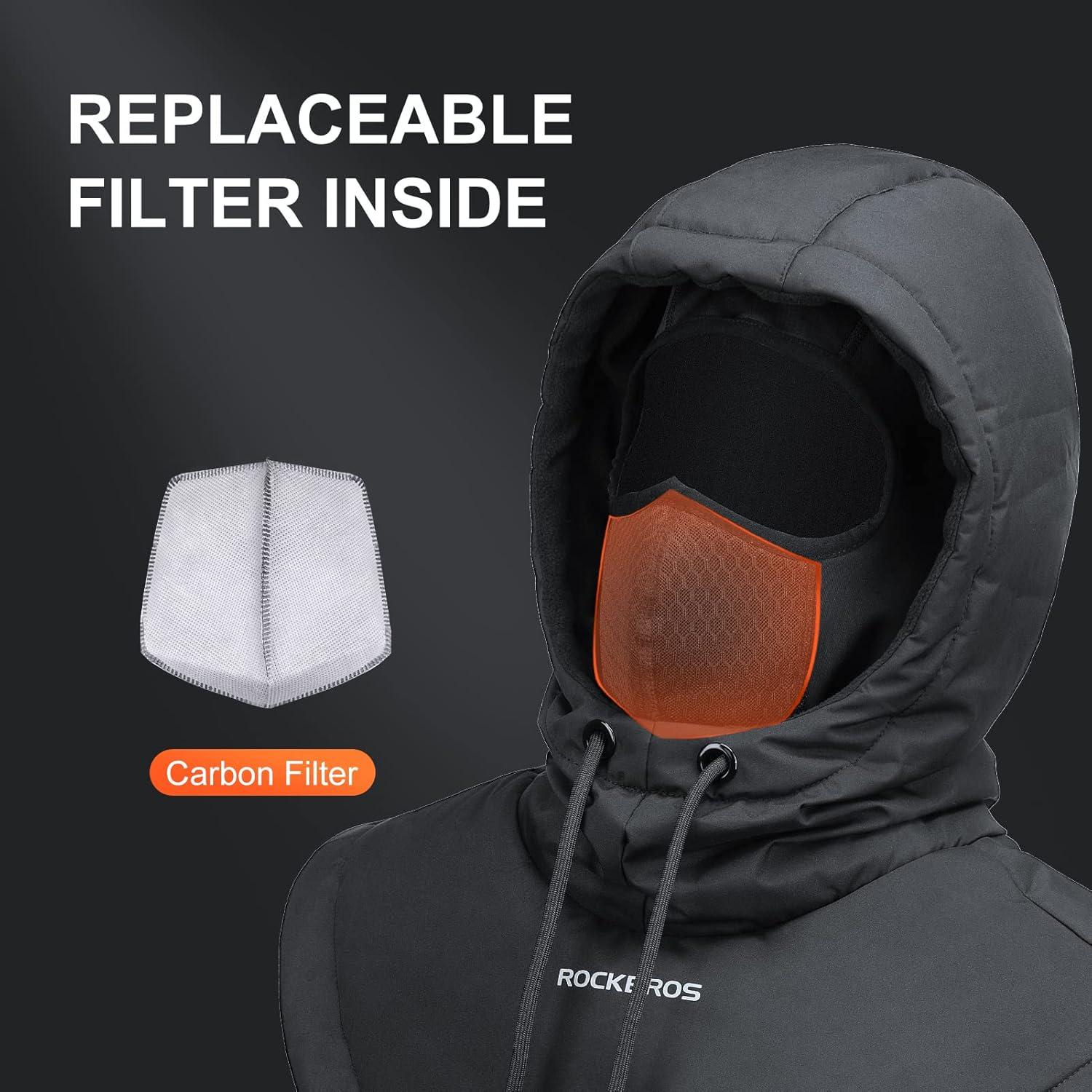imageROCKBROS Ski Mask for Men Women Winter Balaclava Ski Mack Thermal Fleece for Cold Weather Black