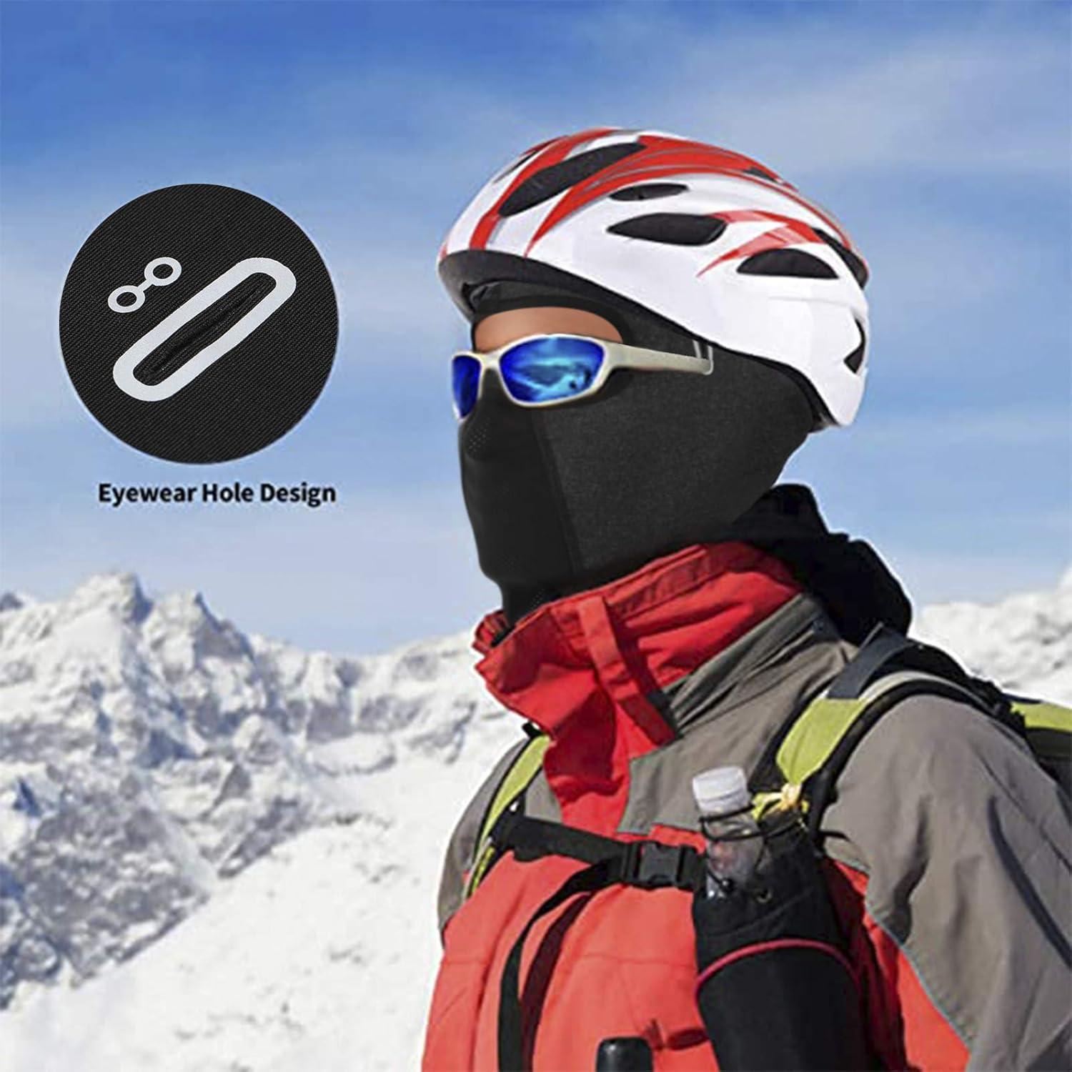 imageROCKBROS Ski Mask for Men Women Winter Balaclava Ski Mask Under Helmets with Glasses Holes Thermal Fleece for Cold WeatherGrey Short Neck 1