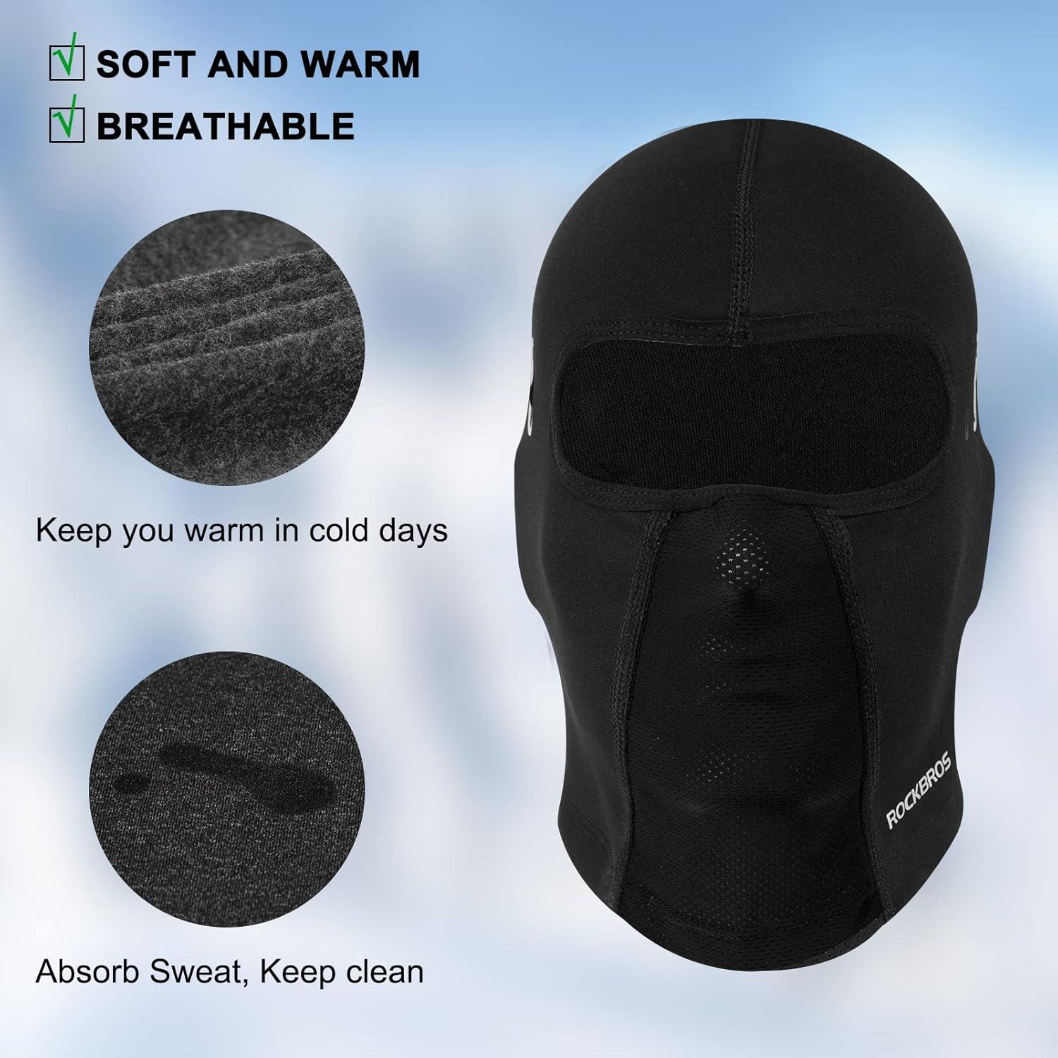 imageROCKBROS Ski Mask for Men Women Winter Balaclava Ski Mask Under Helmets with Glasses Holes Thermal Fleece for Cold WeatherGrey Short Neck 1