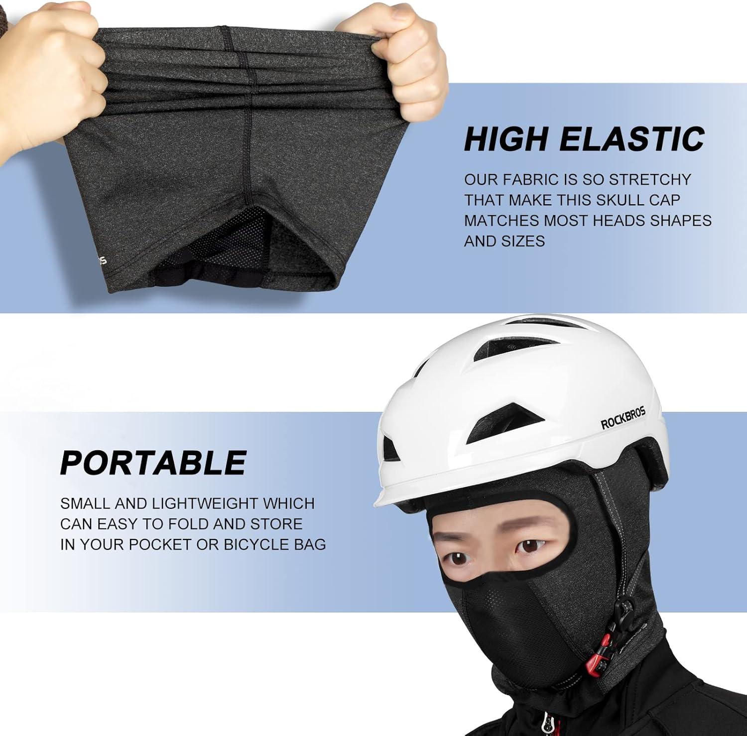 imageROCKBROS Ski Mask for Men Women Winter Balaclava Ski Mask Under Helmets with Glasses Holes Thermal Fleece for Cold WeatherGrey Short Neck 2