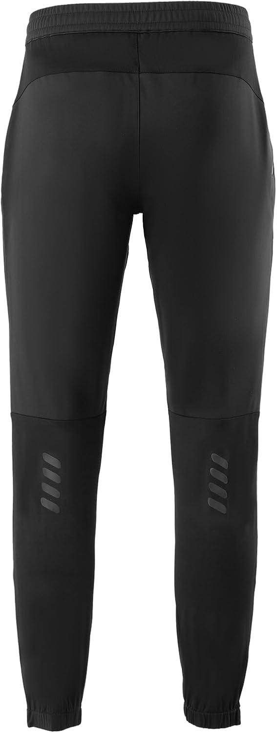 imageROCKBROS Winter Cycling Pants for Men Thermal Fleece Lined Mountain Bike Pants Universal Fit Cycling Pants for Cold WeatherBlack