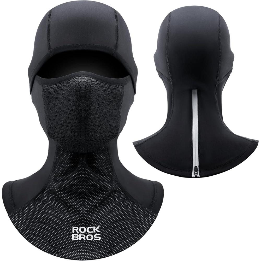 imageROCKBROS Balaclava Ski Mask for Men Winter Neck Warmer Windproof Thermal Scarf Mask for Cycling Motorcycle Black