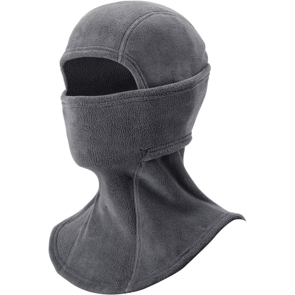 imageROCKBROS Cold Weather Balaclava Ski Mask for Men Windproof Thermal Winter Scarf Mask Women Neck Warmer Hood for CyclingThickfleece Deepgray