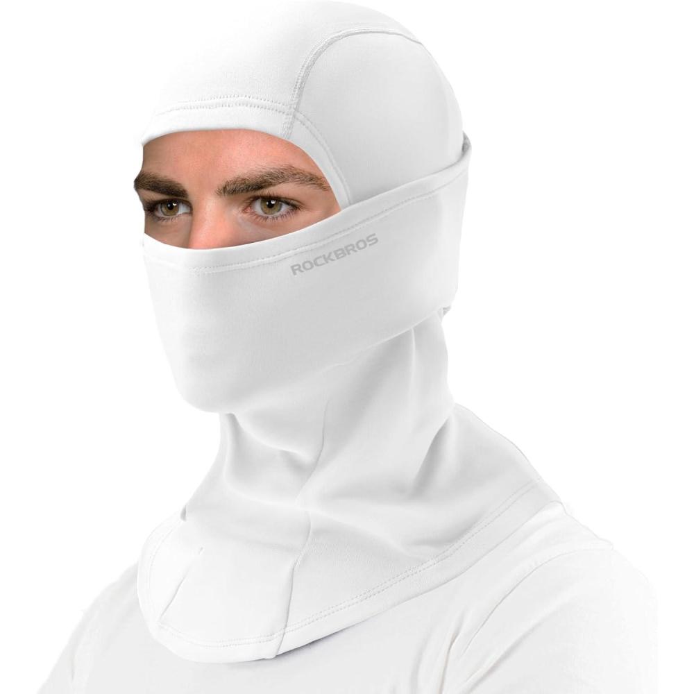 imageROCKBROS Cold Weather Balaclava Ski Mask for Men Windproof Thermal Winter Scarf Mask Women Neck Warmer Hood for CyclingWhite