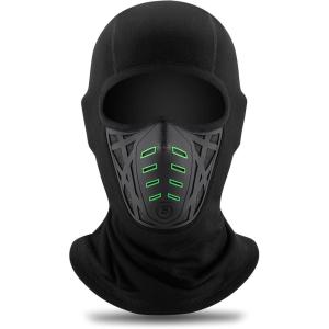 ROCKBROS Balaclava Ski Mask Thermal Windproof Balaclava Mask 3D Design Breathable Balaclava(Black Green)