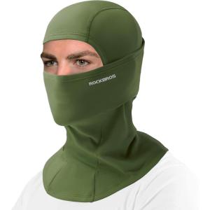 ROCKBROS Cold Weather Balaclava Ski Mask for Men Windproof Thermal Winter Scarf Mask Women Neck Warmer Hood for Cycling(Deep Green)