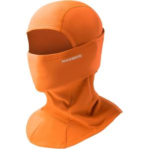 ROCKBROS Cold Weather Balaclava Ski Mask for Men Windproof Thermal Winter Scarf Mask Women Neck Warmer Hood for Cycling(Orange)