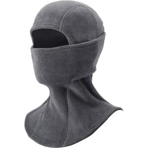 ROCKBROS Cold Weather Balaclava Ski Mask for Men Windproof Thermal Winter Scarf Mask Women Neck Warmer Hood for Cycling(Thick-fleece Deepgray)