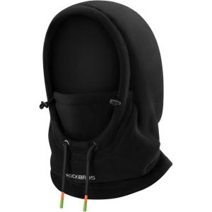 ROCKBROS Ski Mask Balaclava for Men and Women Wind-Resistant Winter Fleece Warm Hood Face Cover Hat Cap Scarf(Black)