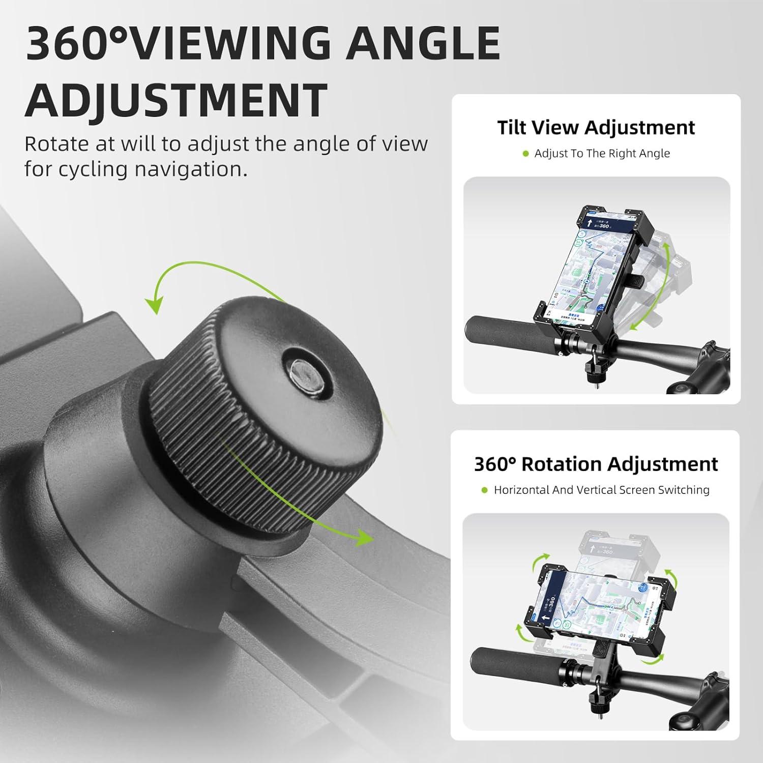 imageROCKBROS Bike Phone Mount HolderMotorcycle Phone Mount Phone Holder for Bike Motorcycle EBike Cell Phone Clamp for iPhone 16 15 Pro Max 1413 Galaxy S10 and More 4572White