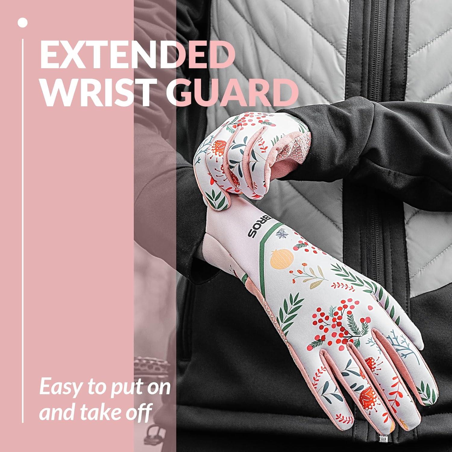imageROCKBROS Cycling Gloves Bike Gloves Women Touchscreens Bicycle Gloves for Spring Summer AntiSlip Full Finger Cycling Gloves for Running Driving FishingSmall