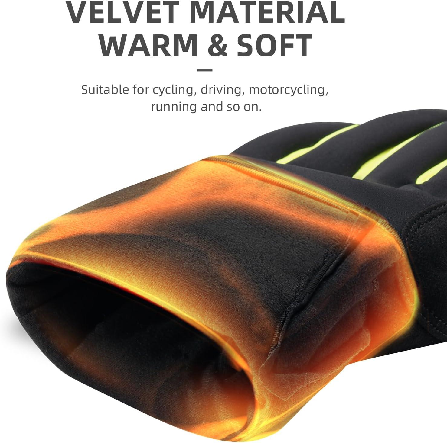 imageROCKBROS Cycling Gloves Windproof Winter Gloves for Men Women Padded Bike Gloves Thermal Gloves for Cycling Running Driving in Cold WeatherXLarge