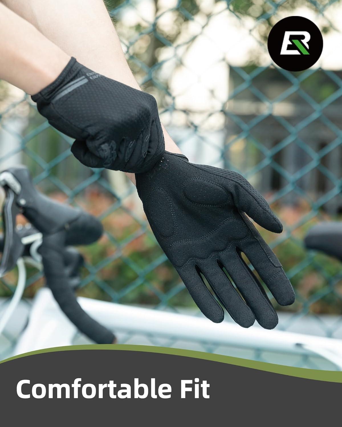 imageROCKBROS Cycling Gloves for Men Breathable Touchscreen Mountain Bike GlovesBlack