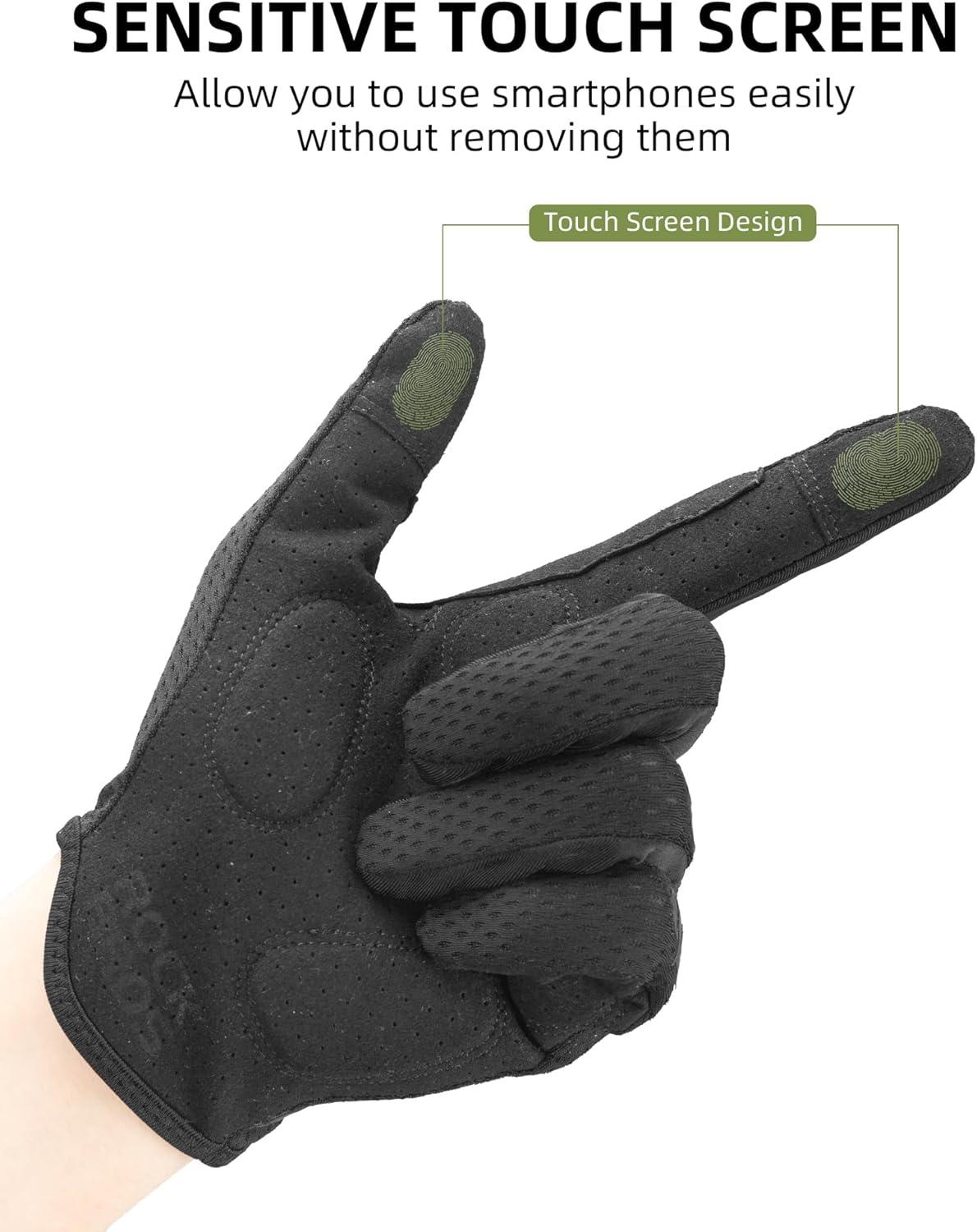 imageROCKBROS Cycling Gloves for Men Breathable Touchscreen Mountain Bike GlovesBlack