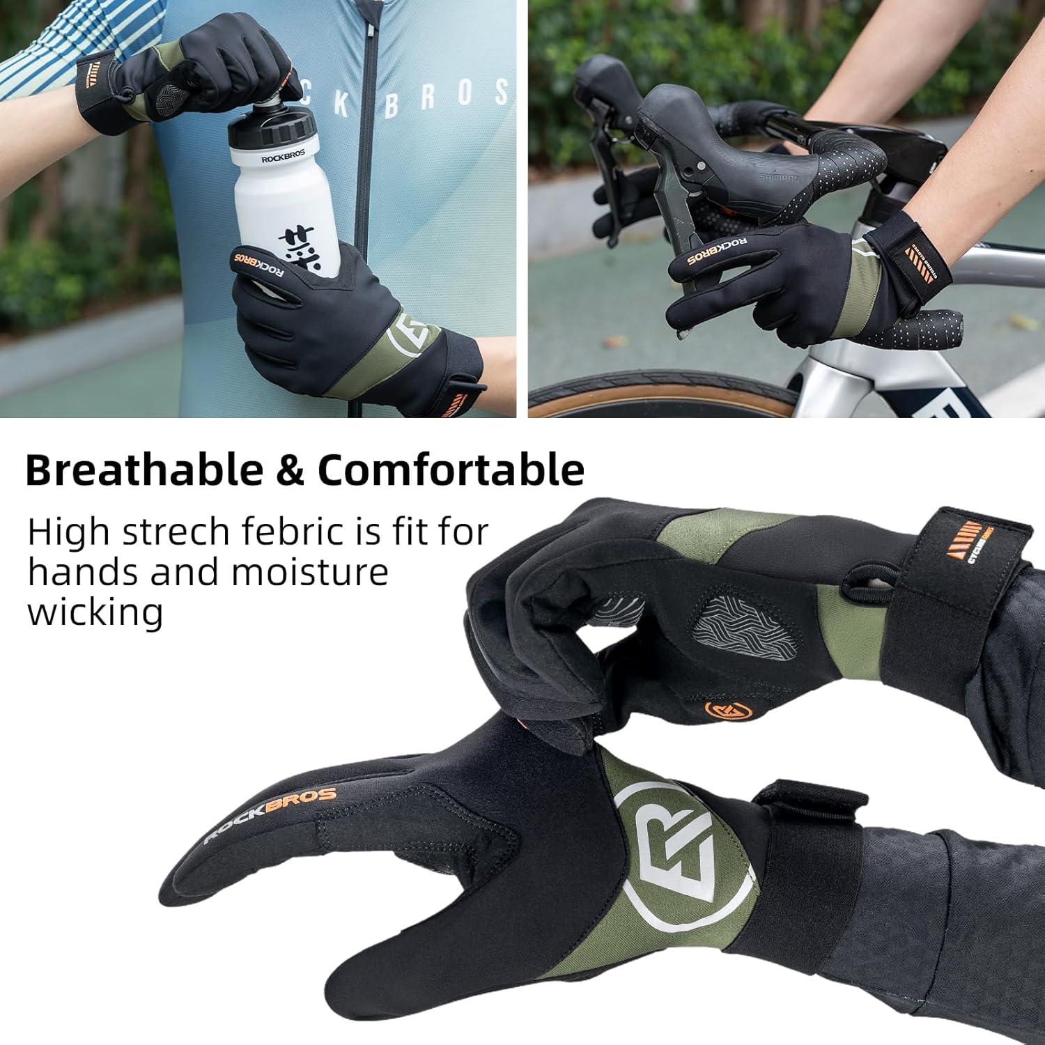 imageROCKBROS Cycling Gloves for Men Women Mountain Bike Gloves TouchscreenUS SASIA M