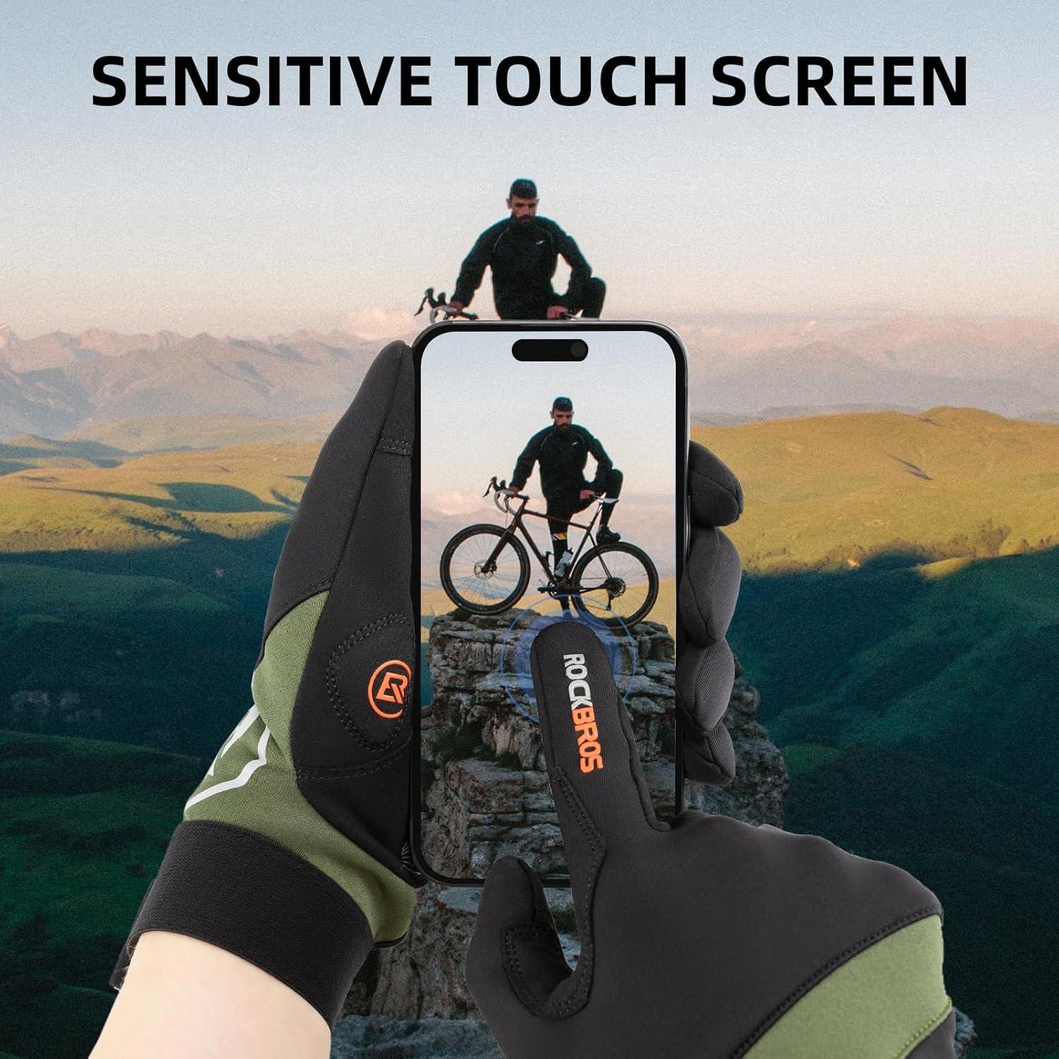 imageROCKBROS Cycling Gloves for Men Women Mountain Bike Gloves TouchscreenUS SASIA M