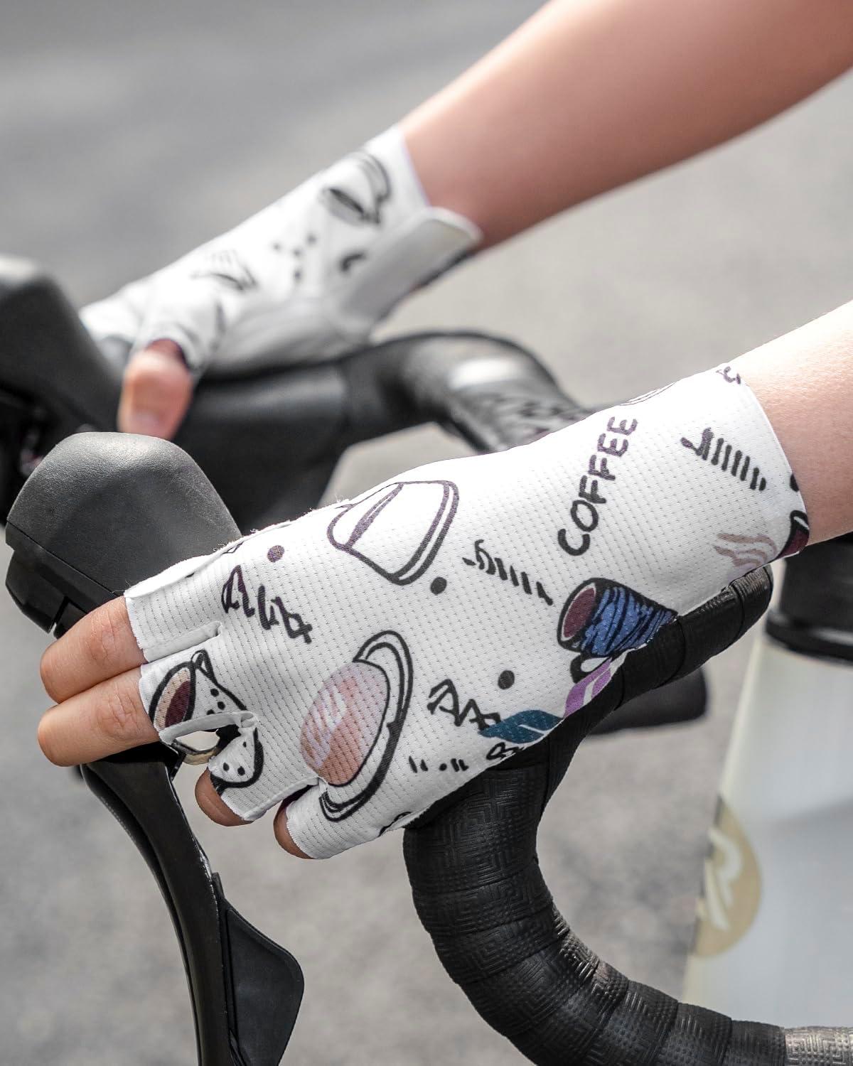 imageROCKBROS Cycling Gloves for Women Cycling Fingerless Mountain Bike Gloves Sun Gloves Breathable ShockAbsorbing NonSlipwhite