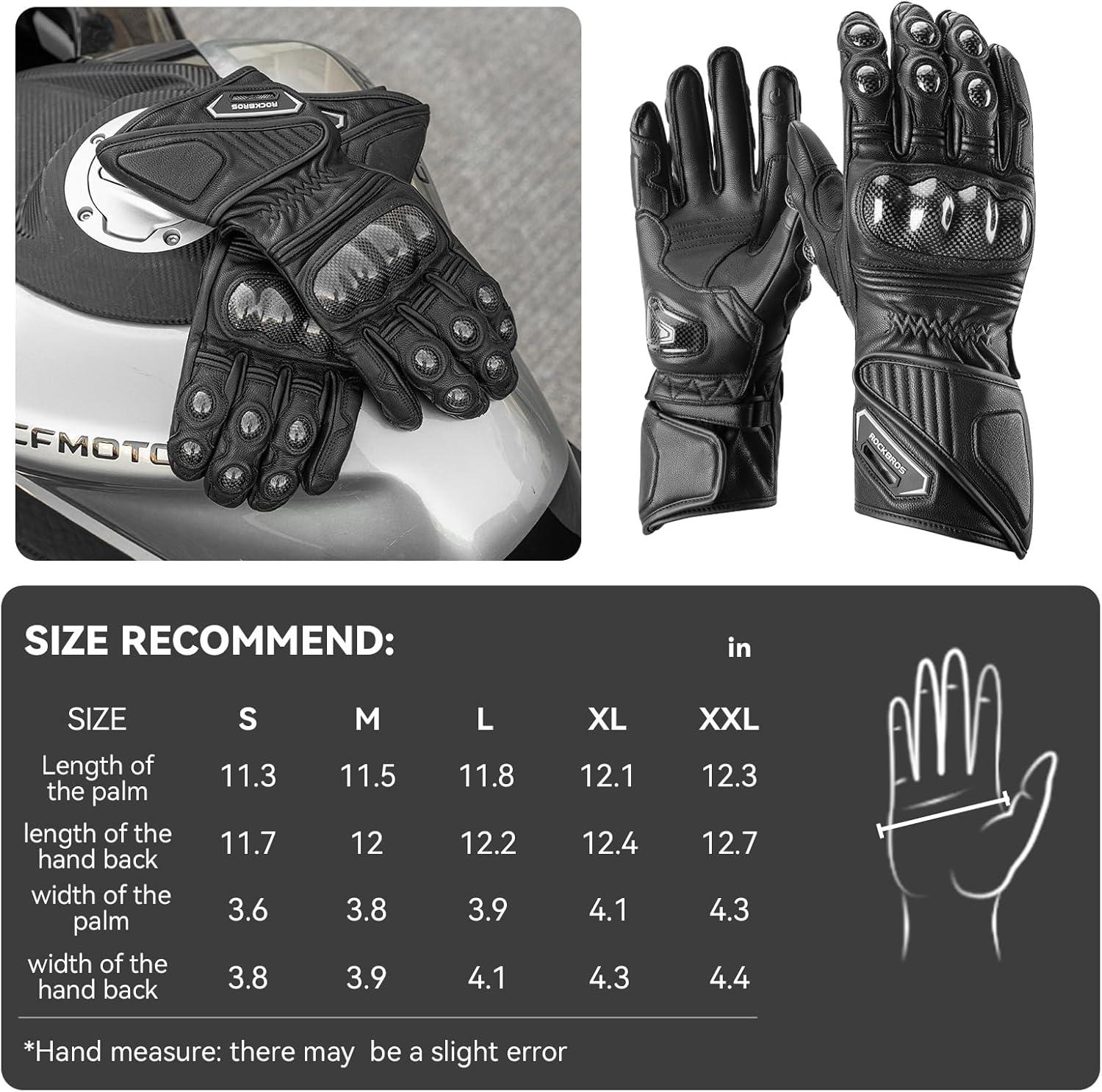 imageROCKBROS Motorcycle Gloves amp Mountain Bike Gloves for Men Women Windproof Touchscreen Shock and Abrasion Resistant Carbon Fiber Hard MTB Gloves for Dirt Bike Climbing RacingSkiingWork