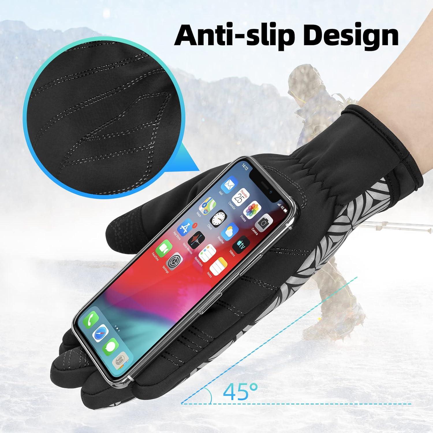 imageROCKBROS Winter Cycling Gloves for Men Women Winter Fleece Full Finger Bike Gloves Touch Screen Road Mountain Bicycle Glovesblack colorful