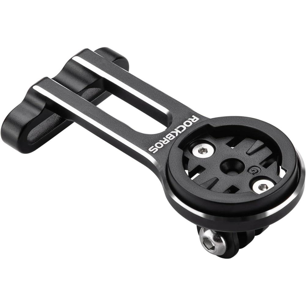 imageROCKBROS Bike Computer Mount Adjustable OutFront Bicycle Computer Mount Aluminum Integrated Cycling Computer Mount Compatible with Garmin Bryton Go Pro for Handlebar Clamp Diameter up to 4 cmBasic mount