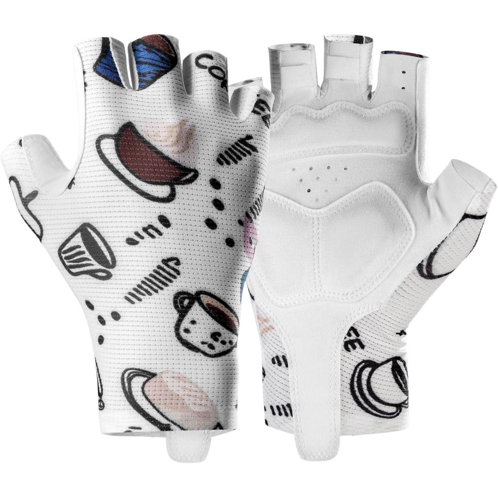 imageROCKBROS Cycling Gloves for Women Cycling Fingerless Mountain Bike Gloves Sun Gloves Breathable ShockAbsorbing NonSlipwhite
