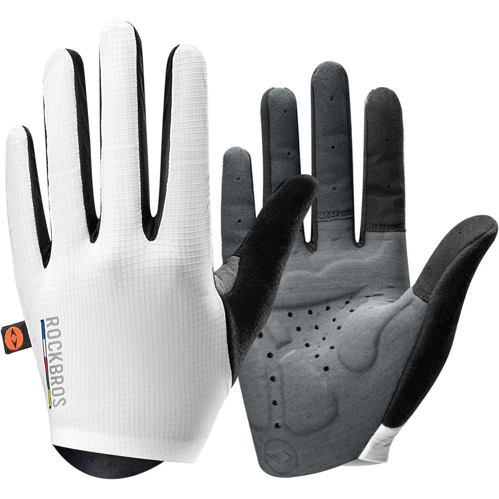 imageROCKBROS Road to Sky Cycling Gloves Italian Elastic Interface DoubleArrow Palm Pad ShockAbsorbing Lightweight Breathable Touchscreen Bike Gloves for Road amp Mountain Biking