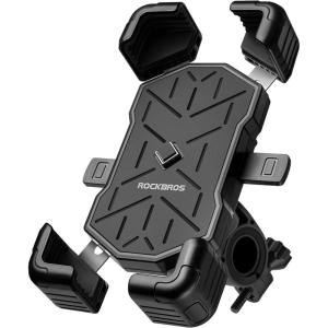 ROCKBROS Bike Phone Holder Mount for 4.5”-7.1” Phones, Quick Release Handlebar Clamp, 360 Rotatable Motorcycle Mount(Black)
