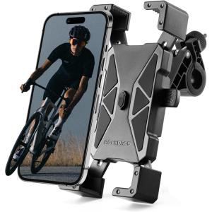 ROCKBROS Bike Phone Mount Holder,Motorcycle Phone Mount Phone Holder for Bike Motorcycle E-Bike Cell Phone Clamp for iPhone 16 15 Pro Max/ 14/13, Galaxy S10 and More 4.5-7.2″(Black)