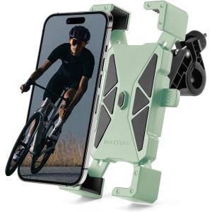 ROCKBROS Bike Phone Mount Holder,Motorcycle Phone Mount Phone Holder for Bike Motorcycle E-Bike Cell Phone Clamp for iPhone 16 15 Pro Max/ 14/13, Galaxy S10 and More 4.5-7.2″(Green)