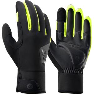 ROCKBROS Cycling Gloves, Windproof Winter Gloves for Men Women, Padded Bike Gloves, Thermal Gloves for Cycling, Running, Driving in Cold Weather(Large)