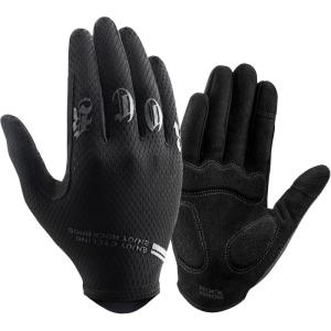 ROCKBROS Cycling Gloves for Men – Breathable Touchscreen Mountain Bike Gloves(Black)
