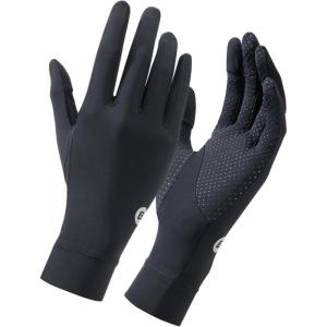 ROCKBROS UV Protection Gloves Soft Thin Women’s Sunscreen Gloves Anti-Skid Ice Silk Gloves with Removable Fingertips for Cycling Driving Running(blak)