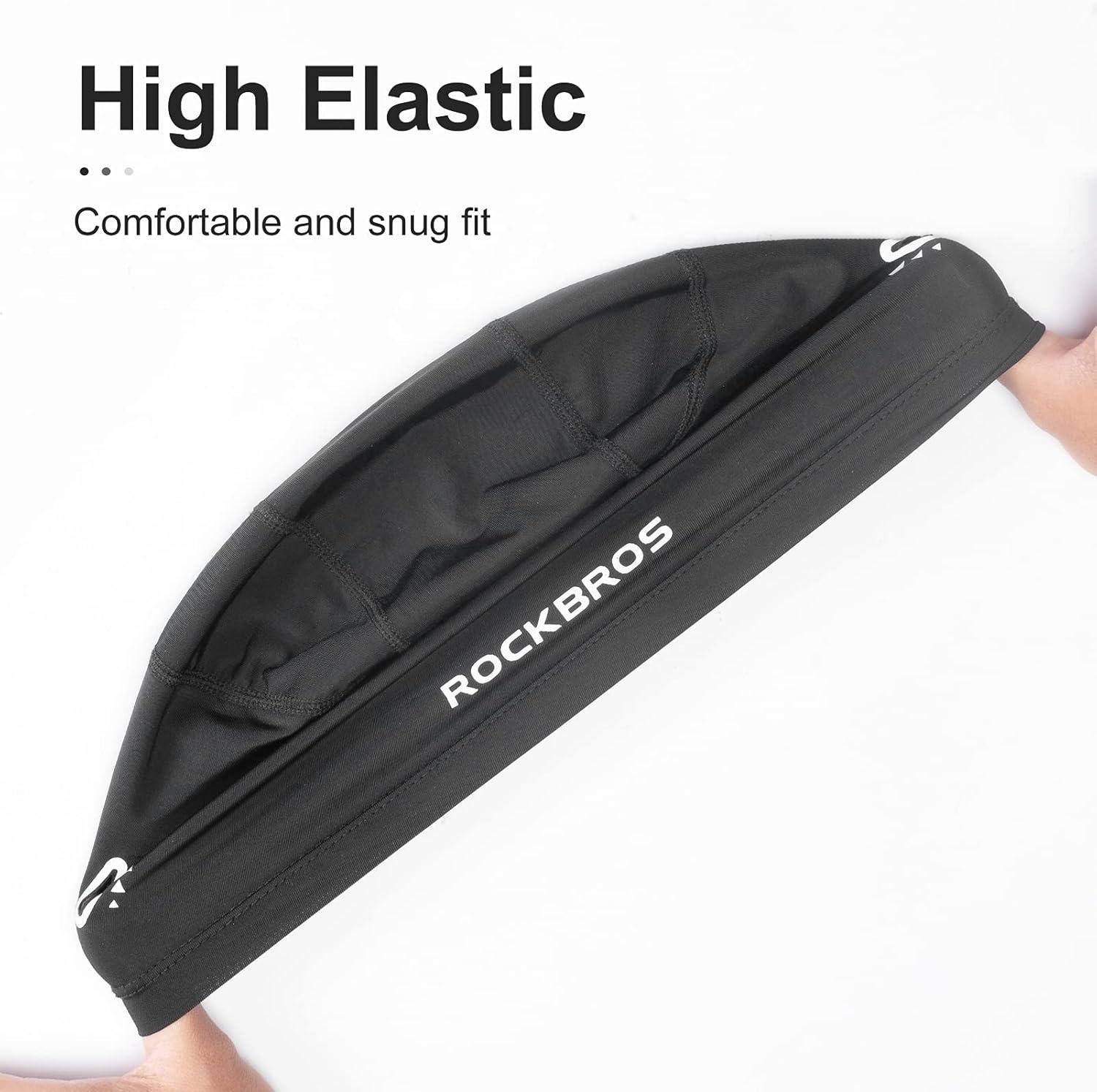 imageROCKBROS Cooling Skull Cap Helmet Liner for Men Motorcycle Skull Caps Summer Beanie Black