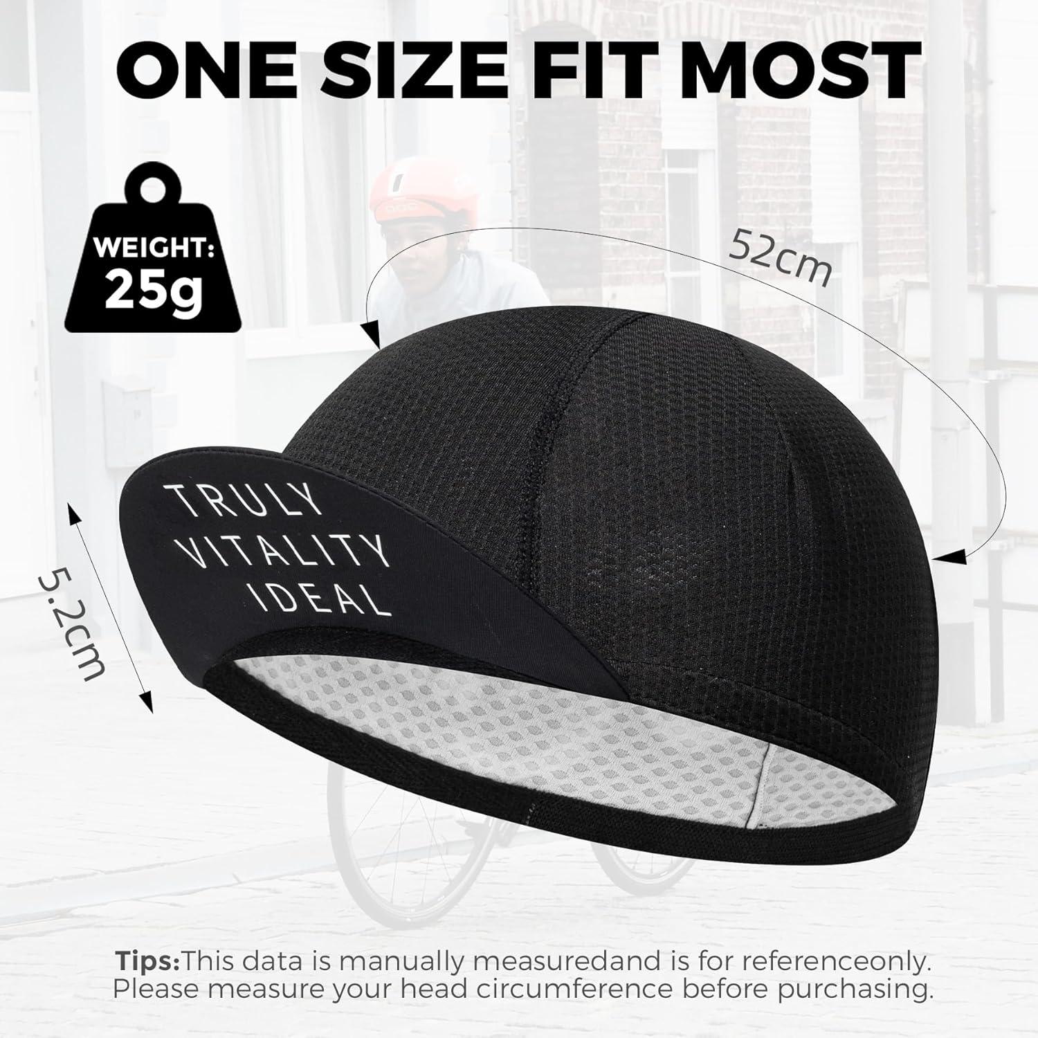 imageROCKBROS Cycling Cap Bike Cap for Women with Sun Visor Cooling Skull Cap Helmet Liner Sun Protection Running HatClassic Black