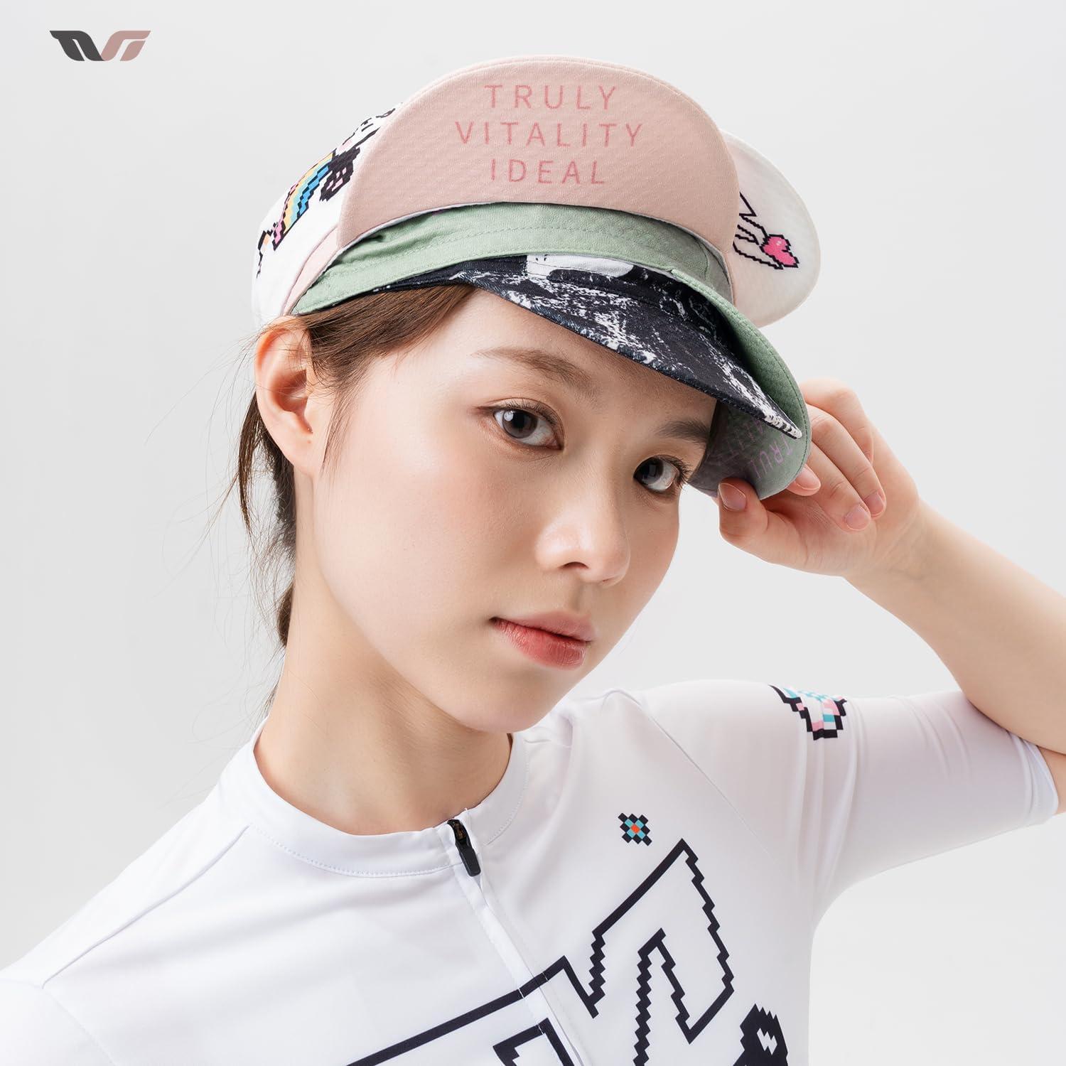 imageROCKBROS Cycling Cap Bike Cap for Women with Sun Visor Cooling Skull Cap Helmet Liner Sun Protection Running HatClassic White