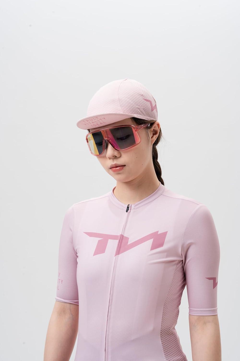 imageROCKBROS Cycling Cap Bike Cap for Women with Sun Visor Cooling Skull Cap Helmet Liner Sun Protection Running HatPink
