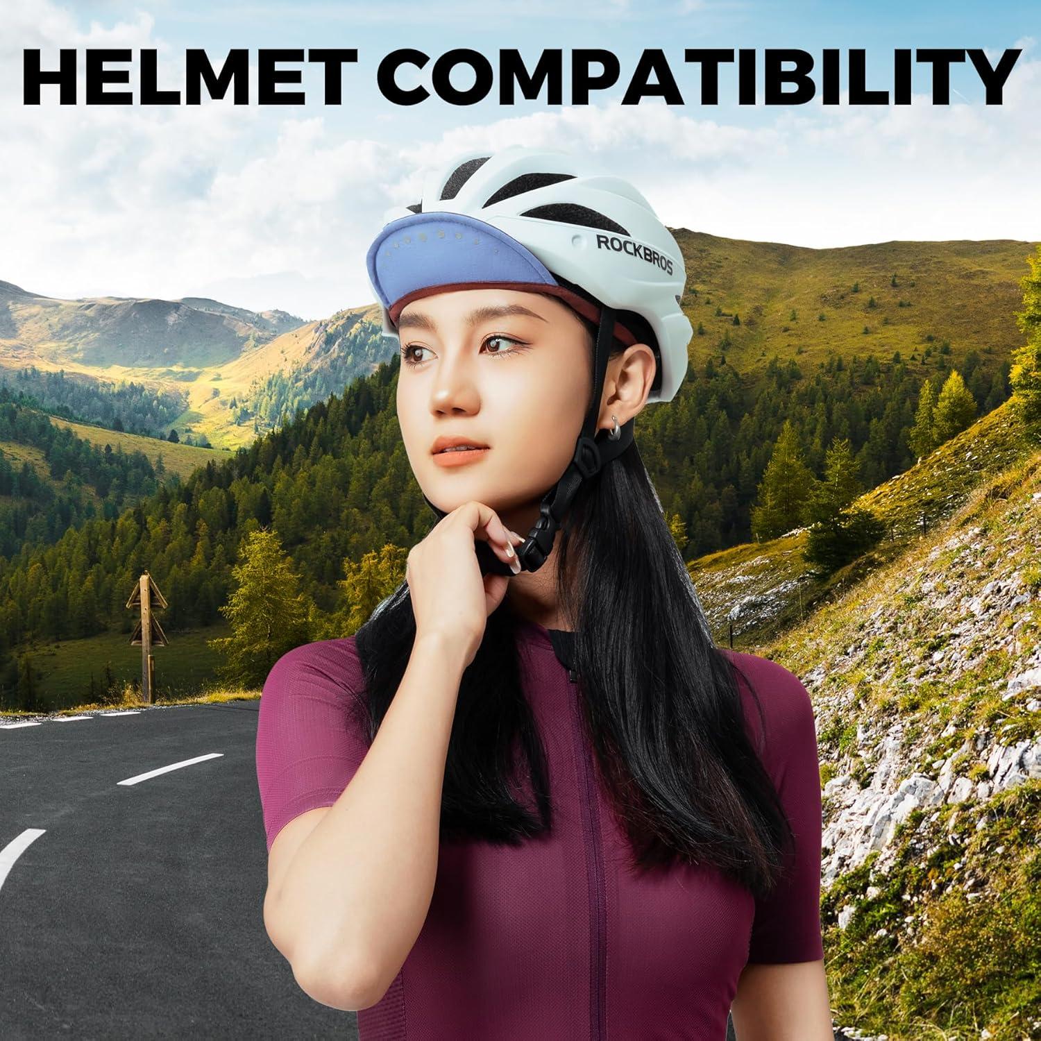 imageROCKBROS Cycling Cap Bike Cap with Sun Visor Cooling Skull Cap Helmet Liner Sun Protection Running Hat for Men Under HelmetRed