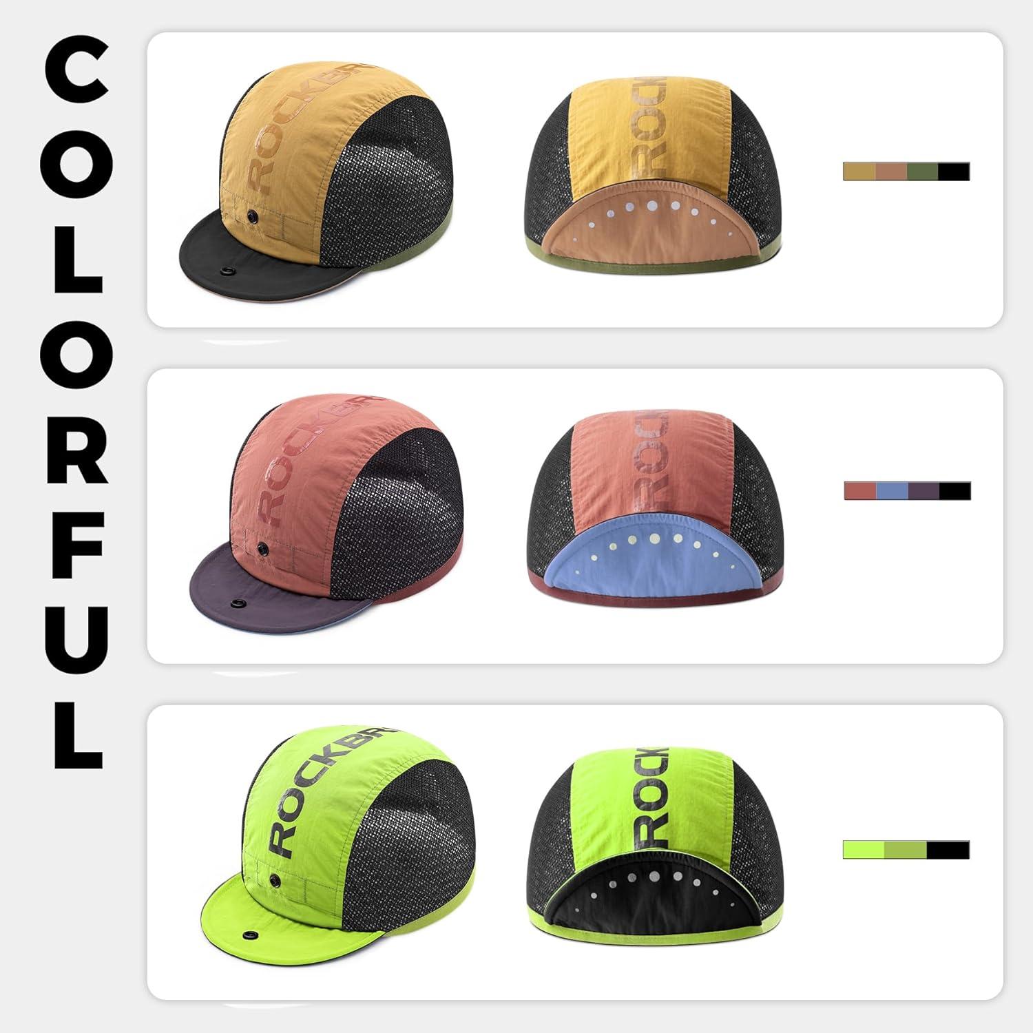 imageROCKBROS Cycling Cap Bike Cap with Sun Visor Cooling Skull Cap Helmet Liner Sun Protection Running Hat for Men Under HelmetRed