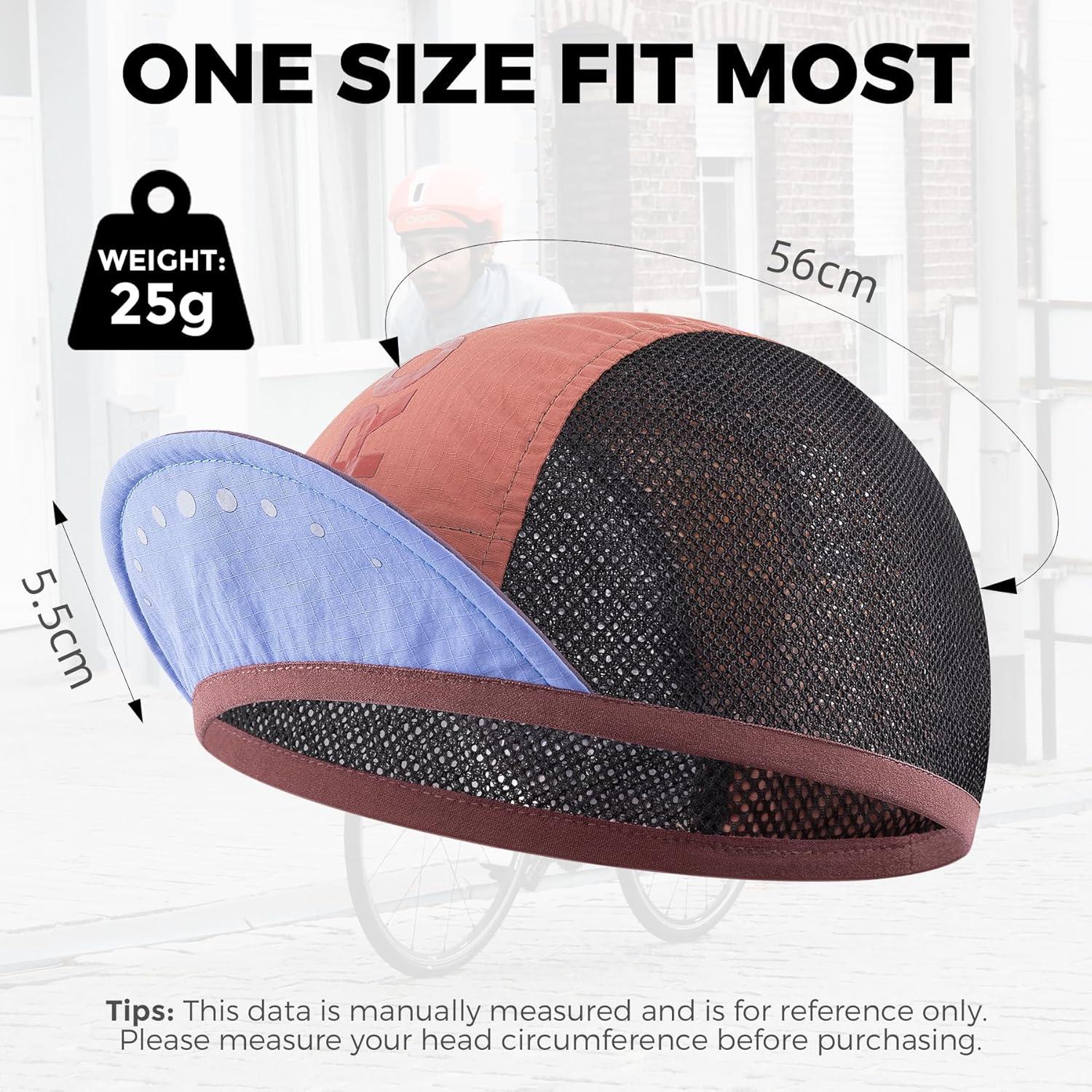 imageROCKBROS Cycling Cap Bike Cap with Sun Visor Cooling Skull Cap Helmet Liner Sun Protection Running Hat for Men Under HelmetRed