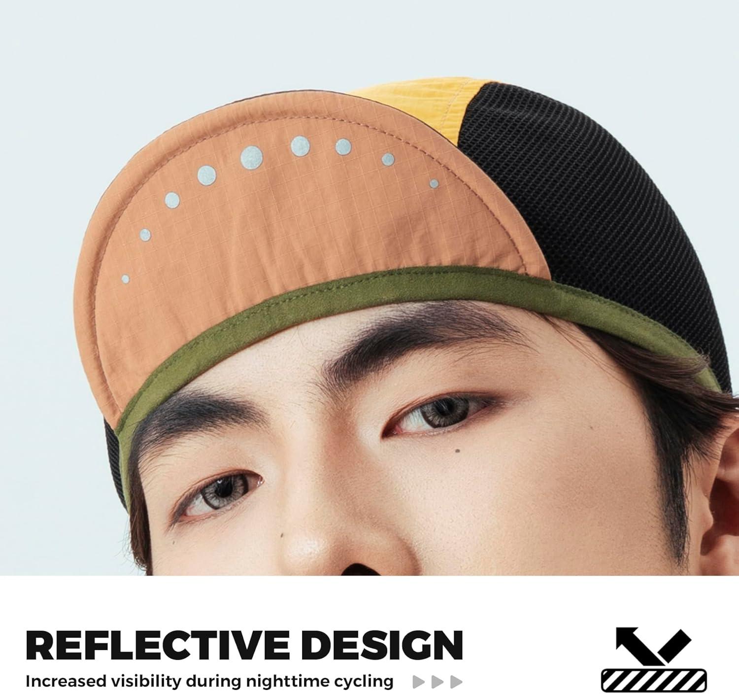 imageROCKBROS Cycling Cap Bike Cap with Sun Visor Cooling Skull Cap Helmet Liner Sun Protection Running Hat for Men Under HelmetRed