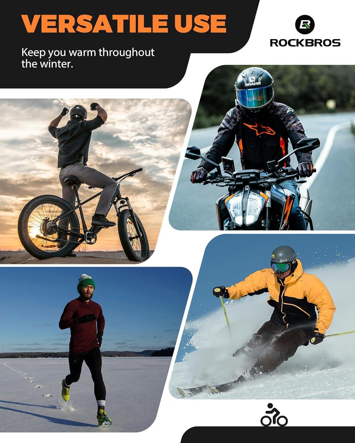 imageROCKBROS Ear Muffs for Winter Men Women Fleece Ear Warmers for Cold Weather Adjustable Headbands for Cycling Running Snowboarding Outdoors
