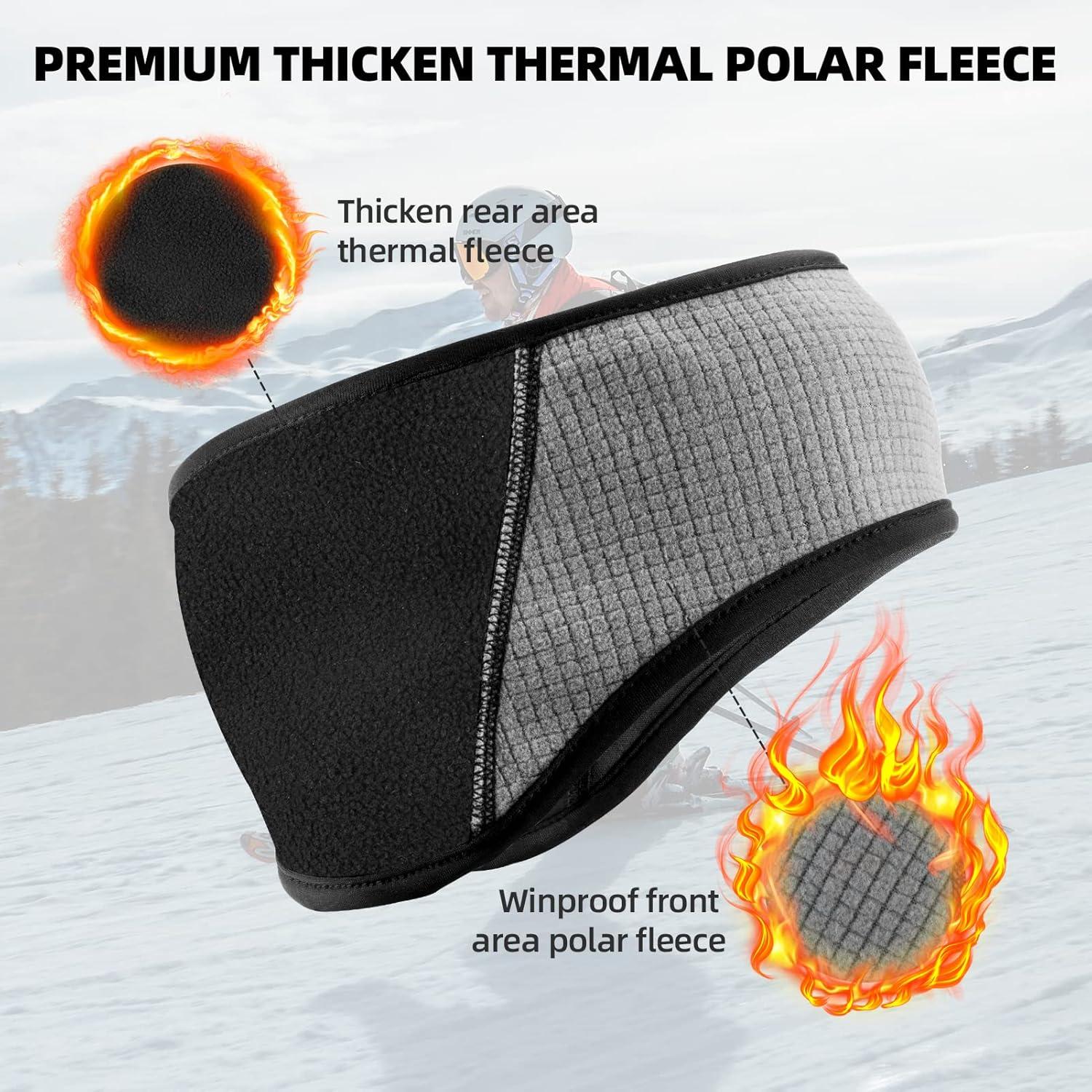 imageROCKBROS Fleece Ear Warmers Earmuffs Headband Men Women for Running Skiing Cycling Warm Ear Cover for Winter Cold WeatherBlackmen
