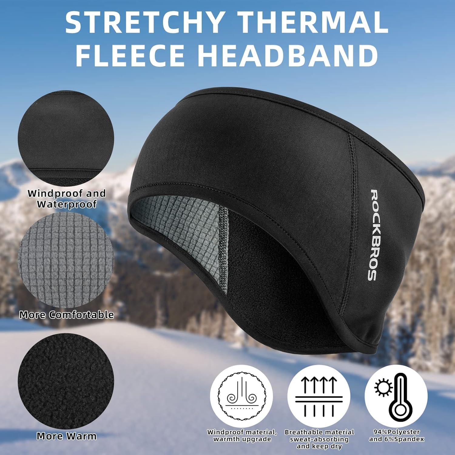 imageROCKBROS Fleece Ear Warmers Earmuffs Headband Men Women for Running Skiing Cycling Warm Ear Cover for Winter Cold WeatherBlackwomen