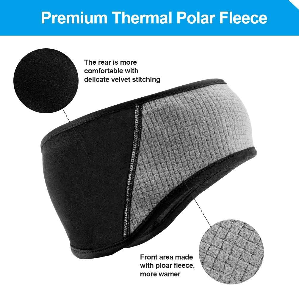 imageROCKBROS Fleece Ear Warmers Headband Men Women for Running Cycling Biking Warm Ski Ear Band for Winter Cold WeatherBlack2