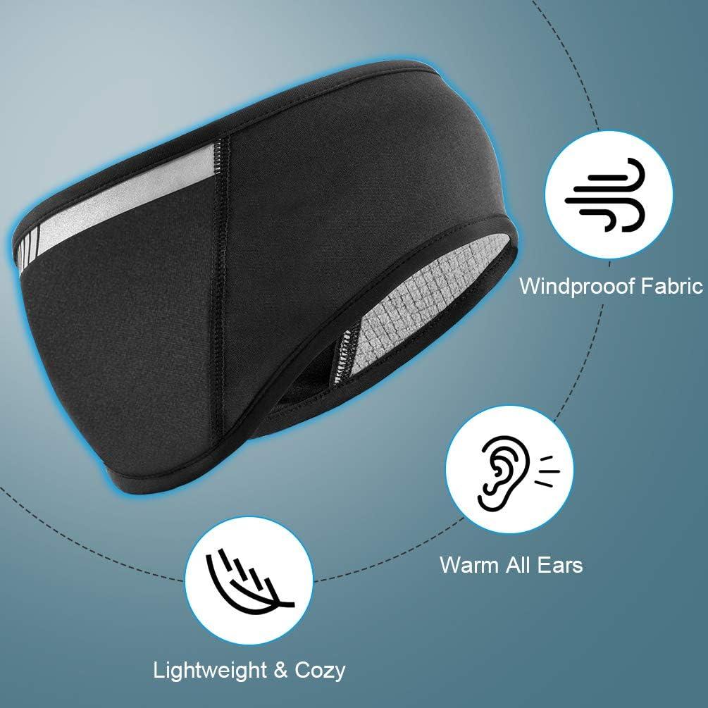 imageROCKBROS Fleece Ear Warmers Headband Men Women for Running Cycling Biking Warm Ski Ear Band for Winter Cold WeatherBlack2