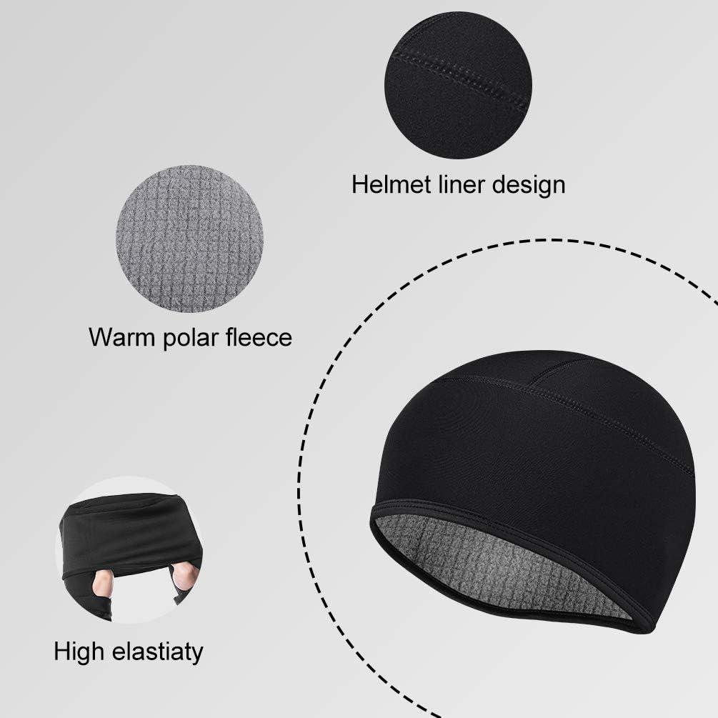 imageROCKBROS Skull Cap Men amp Women Thermal Cycling Helmet Liner Moisture Wicking Motorcycle Running HatFits Under HelmetsBlack