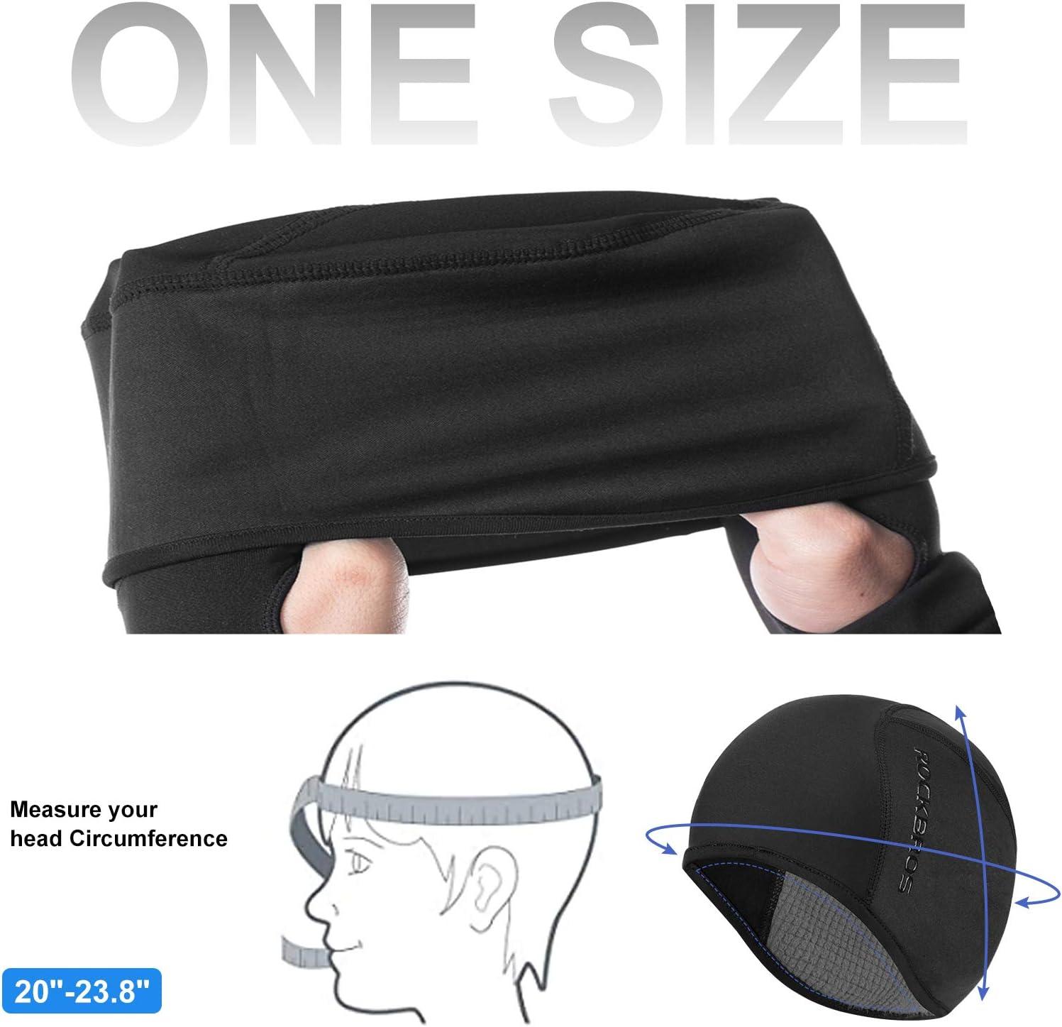 imageROCKBROS Thermal Skull Cap Winter Hats for Men Women Ear Warmers Cold Weather Gear Helmet Liner for Cycling Running SkiBlack1
